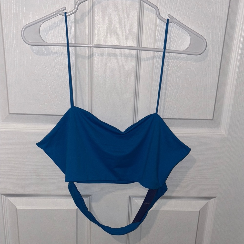 Blue Spaghetti Strap Bralette Top